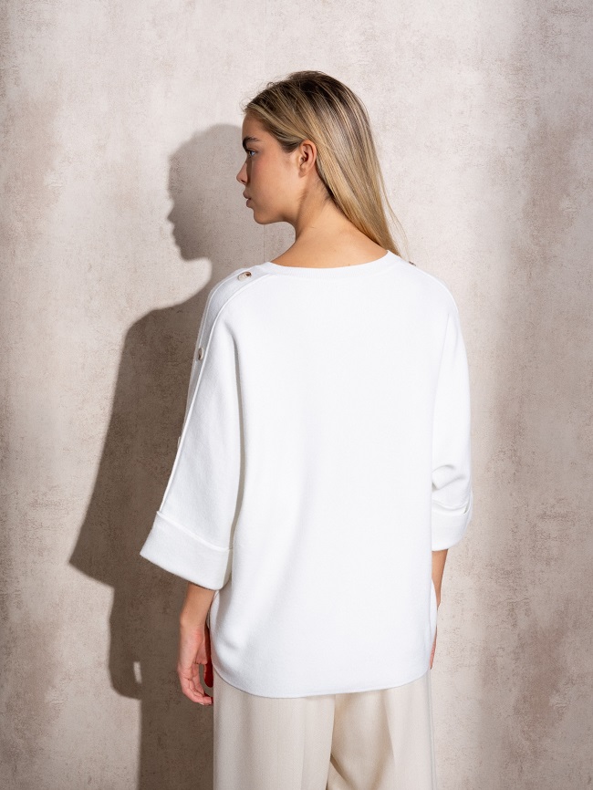 SUETER DE PUNTO BOTONES BLANCO - Imagen 2