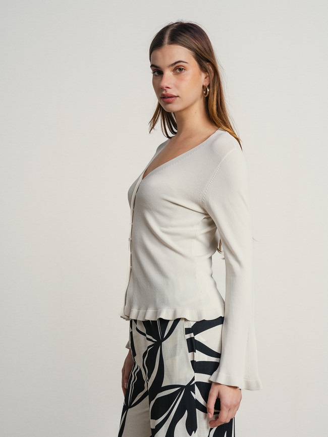 CHAQUETA CUELLO PICO VOLANTES - Imagen 3