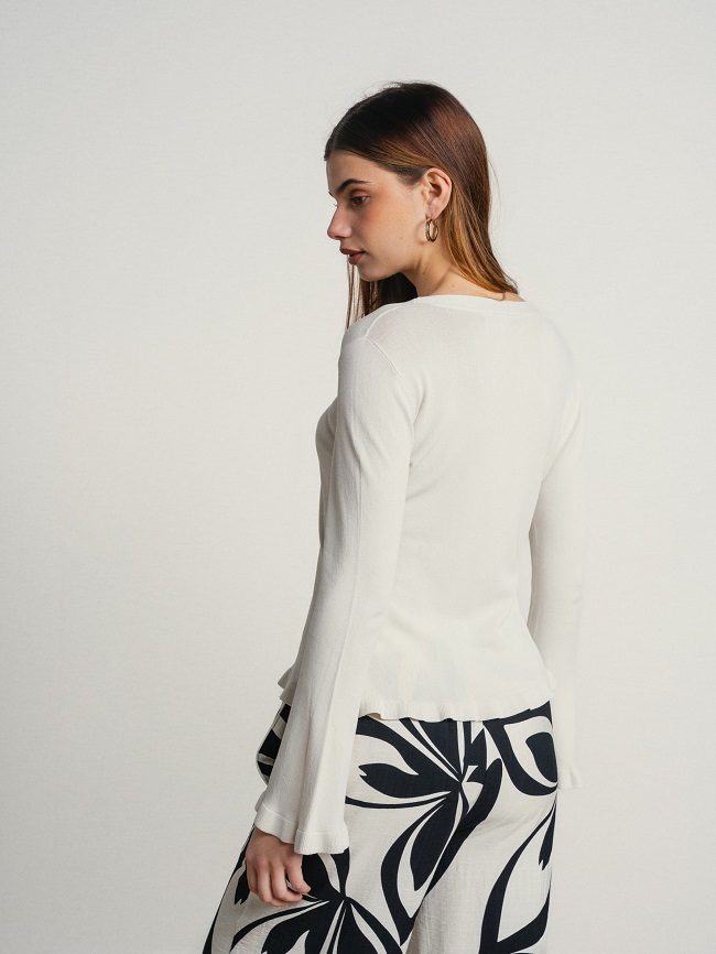 CHAQUETA CUELLO PICO VOLANTES - Imagen 4