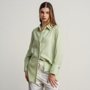 CAMISA RAYAS CON BOTONES DORADOS